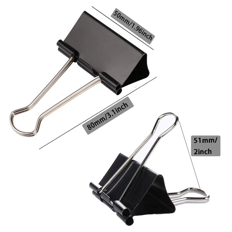 KAKAMINA Large Binder Clips 2 Inch (60 Pack)  Extra Large Binder Clips Big Paper Clamps for Office and Home Supplies  Black - Image 3